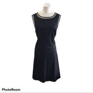 Ann Taylor black mesh detail dress size 18